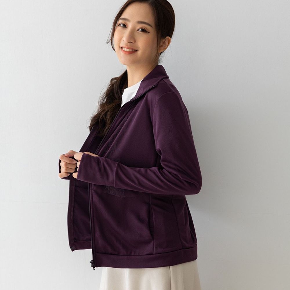貝柔 Peilou - UPF50+高透氣防曬顯瘦外套-女立領-深紫色