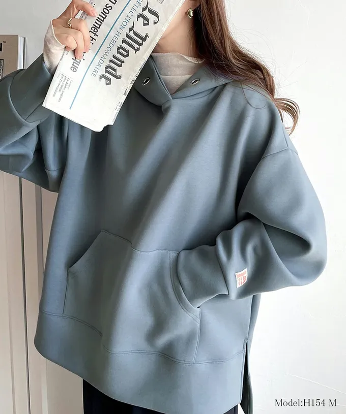 日本 Classical Elf - Java 舒適空氣棉長袖帽T-黑