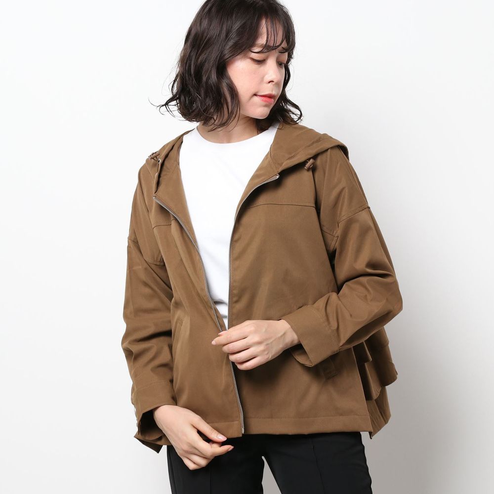 日本 Riche Glamour - 蛋糕層次造型連帽外套-摩卡