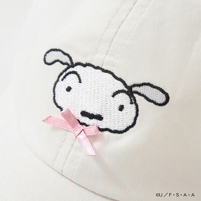 日本 Lycee mine - 聯名款 卡通人物小白刺繡鴨舌帽-白 (54cm)