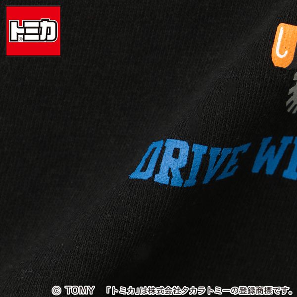 日本 petit main - TOMICA聯名 印花短袖上衣-工程車-黑