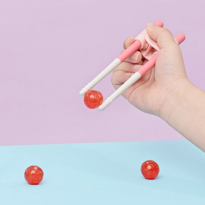 VIIDA - 抗菌學習筷補助器(台灣生產製造/抗菌食品級樹脂)-甜心粉