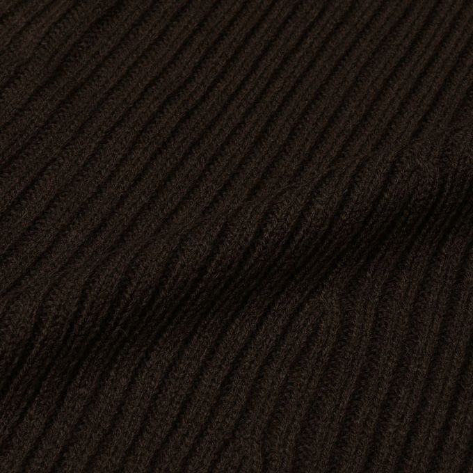 akachan honpo - 長袖亨利領針織洋裝-深咖啡