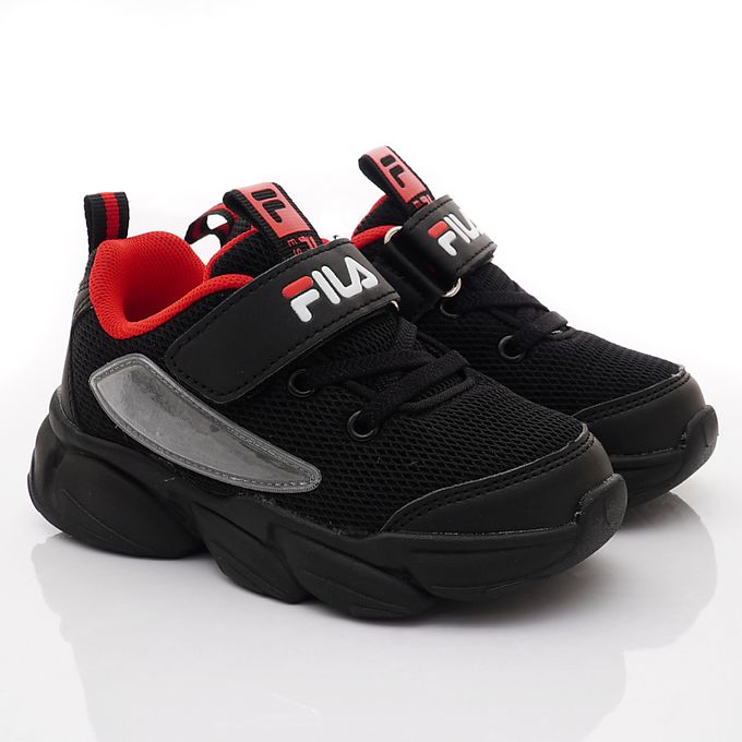 FILA - 電燈透氣慢跑運動鞋-2-J437X-001黑(中大童段)-運動鞋-黑