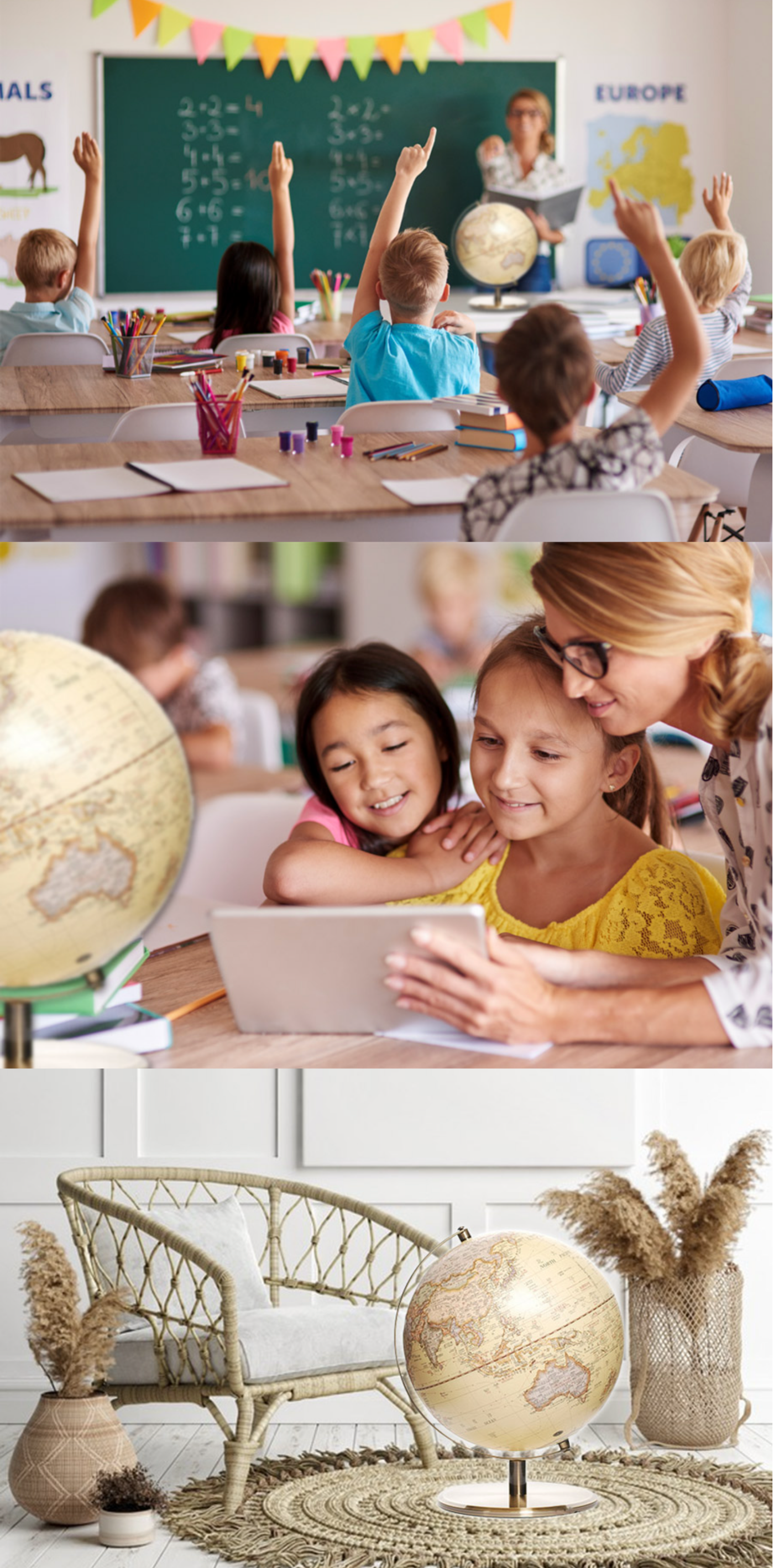 Skyglobe - 10吋仿古金屬手臂地球儀(中英文版)[AR互動款]