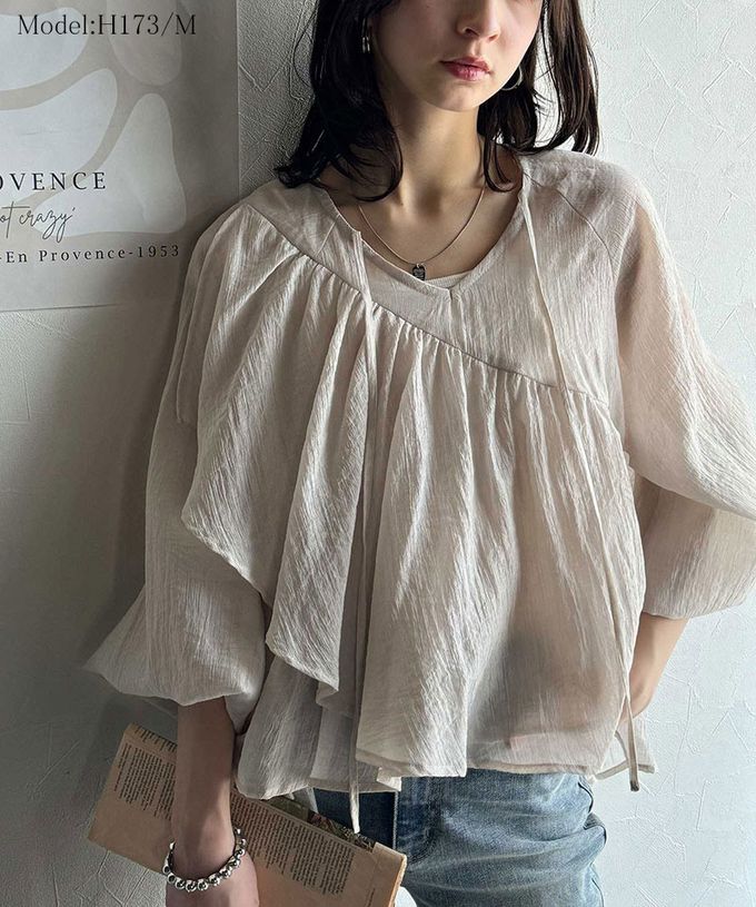 日本 Classical Elf - 清新飄逸不對稱荷葉長袖上衣-炭灰