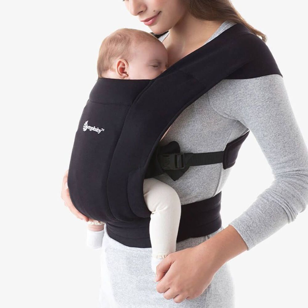 美國 ergobaby - Embrace環抱二式初生嬰兒背帶-黑色