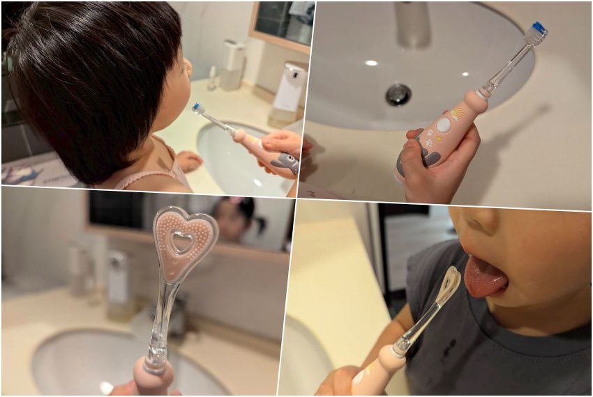 放心讓小孩刷牙跟舌苔的kidmory兒童電動牙刷