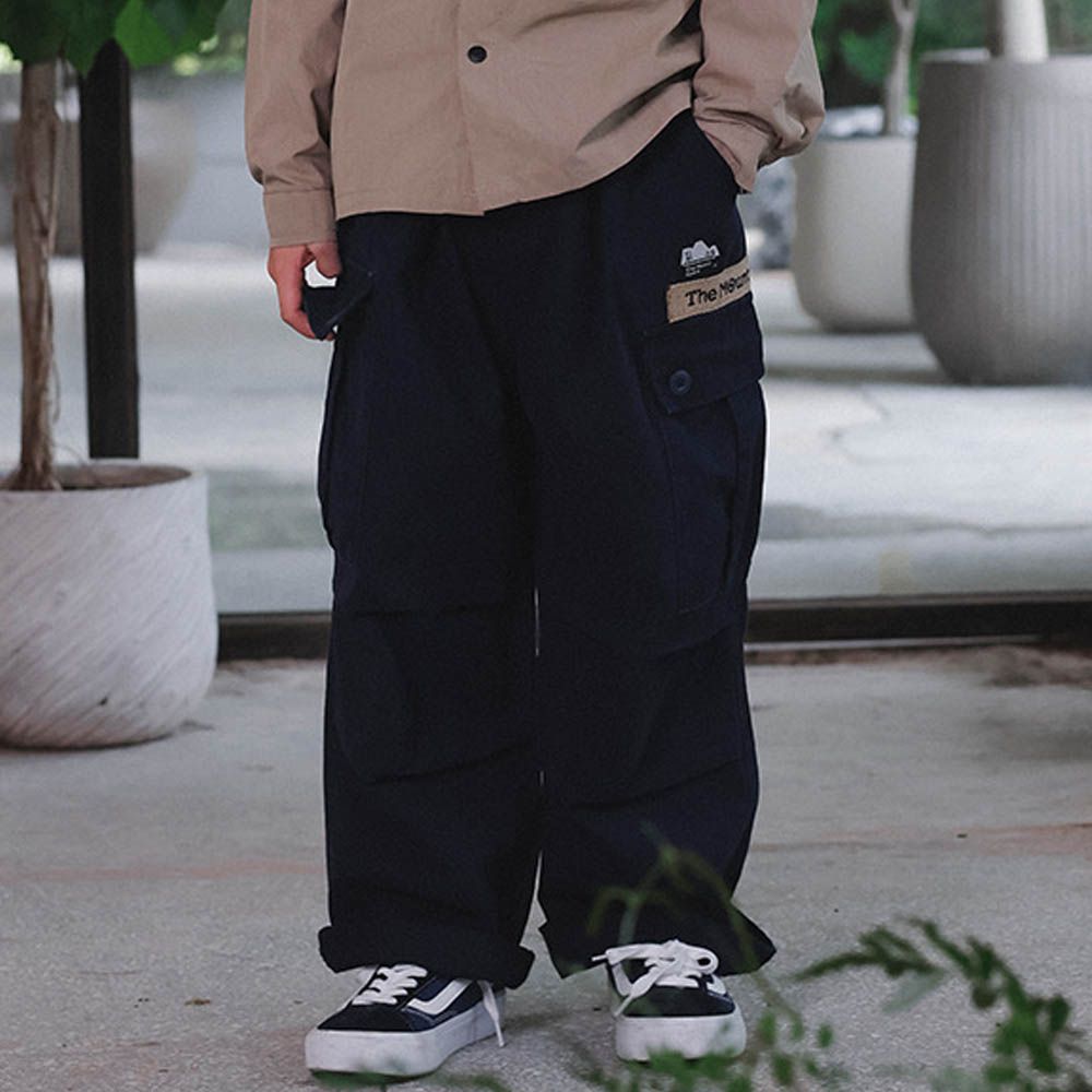 純棉耐磨工裝休閒長褲-藏青