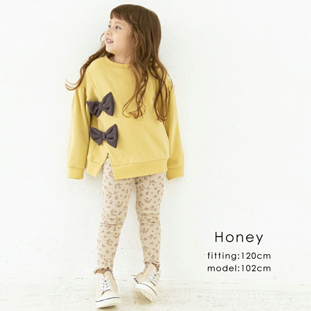 日本 evercloset - 超萌大蝴蝶結開叉裏毛長袖上衣-粉紅