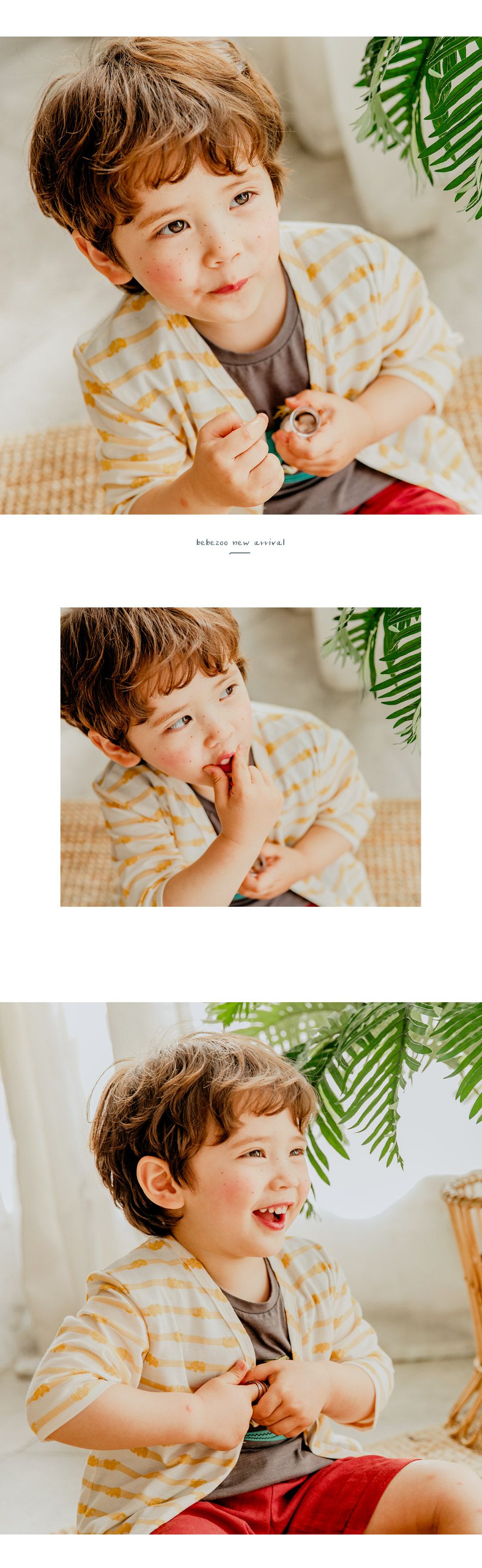 韓國 Bebezoo - 大象條紋小外套-黃