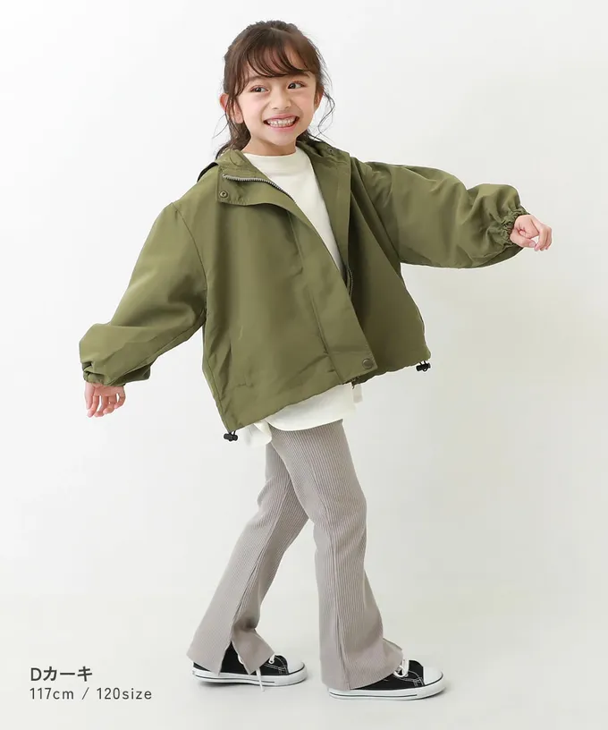 日本 devirock - 桃皮柔軟寬袖連帽派克風衣外套-淡藍紫