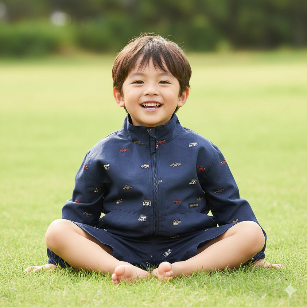 可攜式防潑水夾克--深藍色