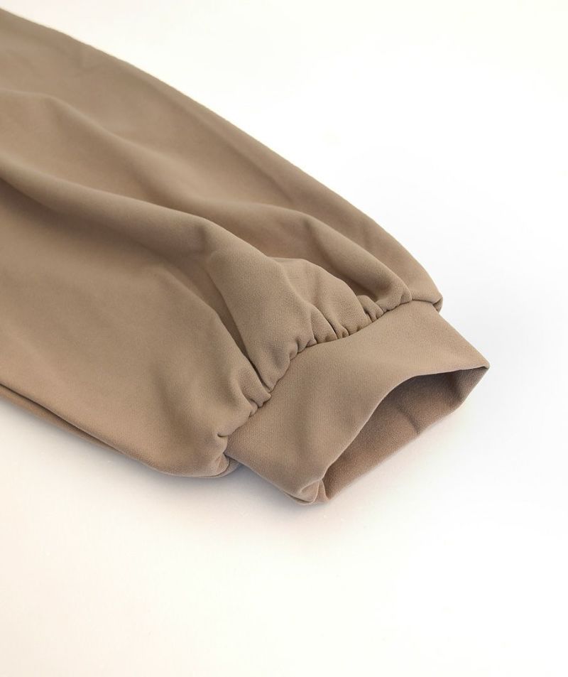 日本 zootie - 森林系後拼接刷毛長袖洋裝-淺卡其