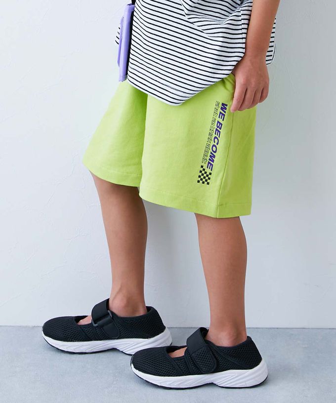 日本 devirock - 夏日印花純棉寬版短褲-BUZZ-淺藍紫