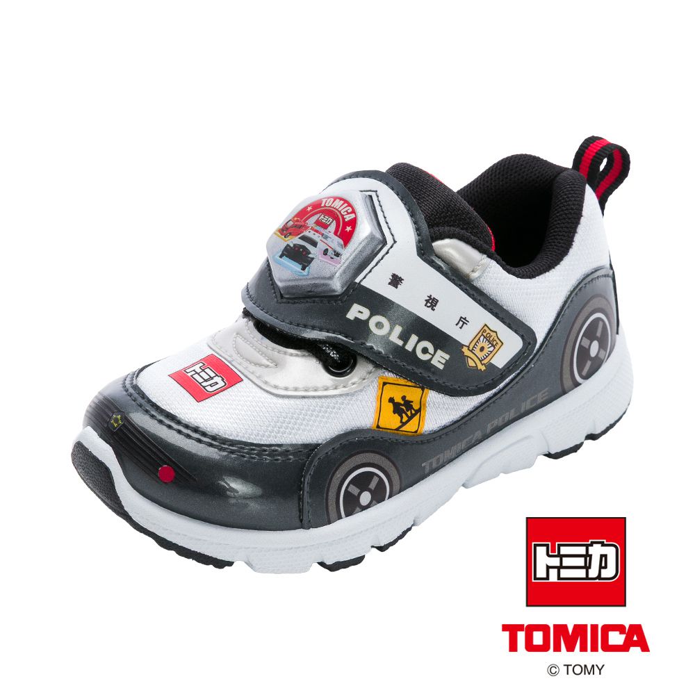 多美小汽車 童鞋 電燈運動鞋 TAKX54759-柔軟舒適鞋墊-深灰白-(中童段)