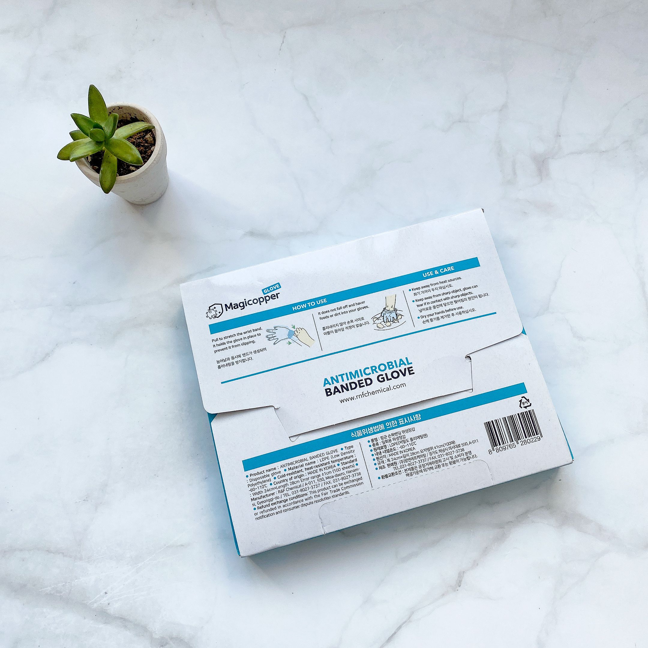 STYLISH 史戴利 - 無限手套 Antimicrobial Banded Glove 銅離子抗菌包覆型PE食品級手套- 韓國原裝進口 | 100 GLOVES-100入/盒