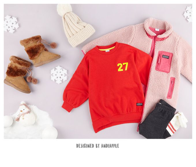 韓國 AndiApple - 運動風格內刷毛長版內搭褲套裝-紅X深灰