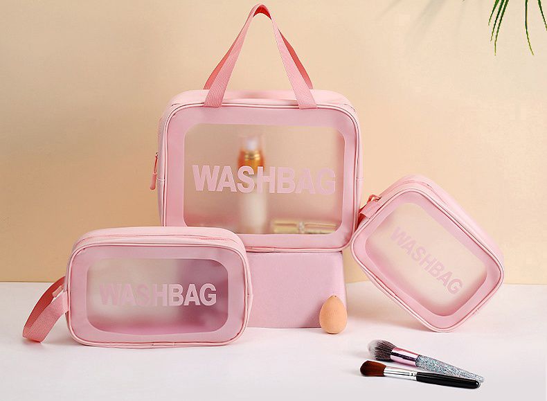 半透明磨砂防水化妝包-白色