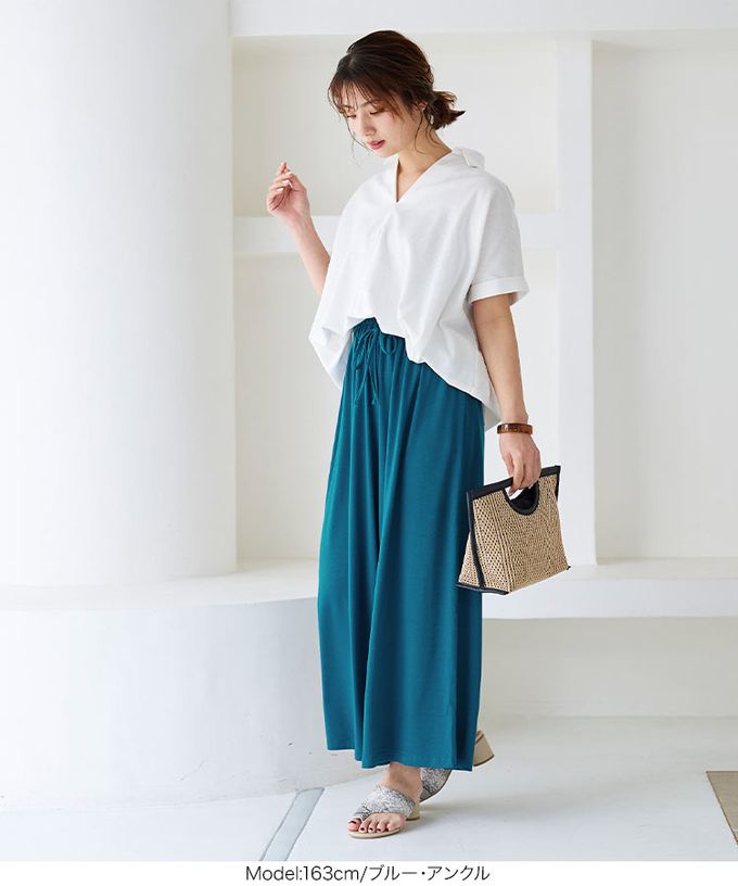 日本 Kobe Lettuce - 柔軟彈性垂墜寬褲(可選長寬)-黑