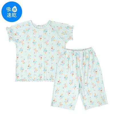 akachan honpo - 幫助睡眠短袖家居服-冰品-淺綠色