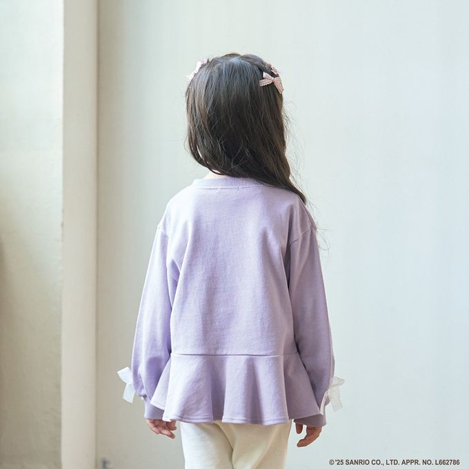 日本 Lycee mine - 連名款 可愛荷葉邊印花長袖上衣-卡通人物三麗鷗-紫
