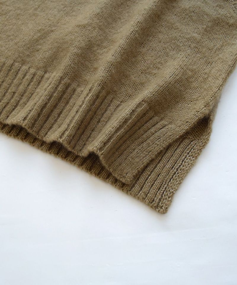 日本 zootie - 毛呢V領寬鬆針織背心-淺灰紫