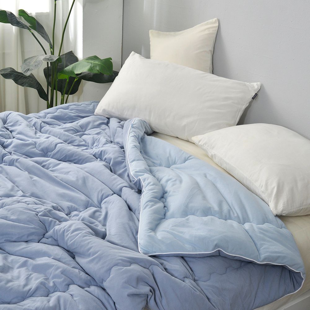 軟芙絨暖冬被-藍霧奶昔 (雙人)