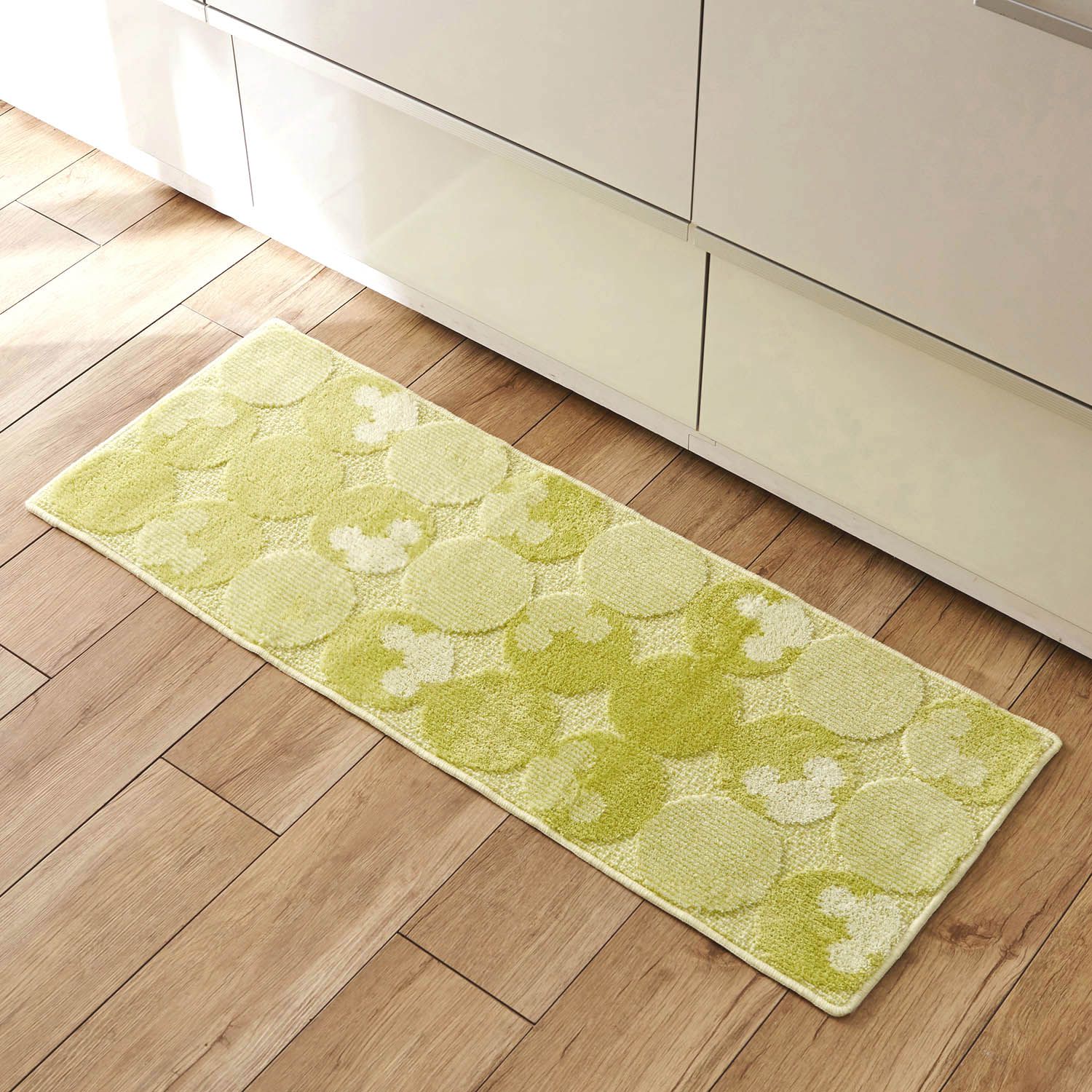 日本千趣會 - 日本製 迪士尼抗菌長型腳踏墊(廚房/臥室)-米奇頭-彩色