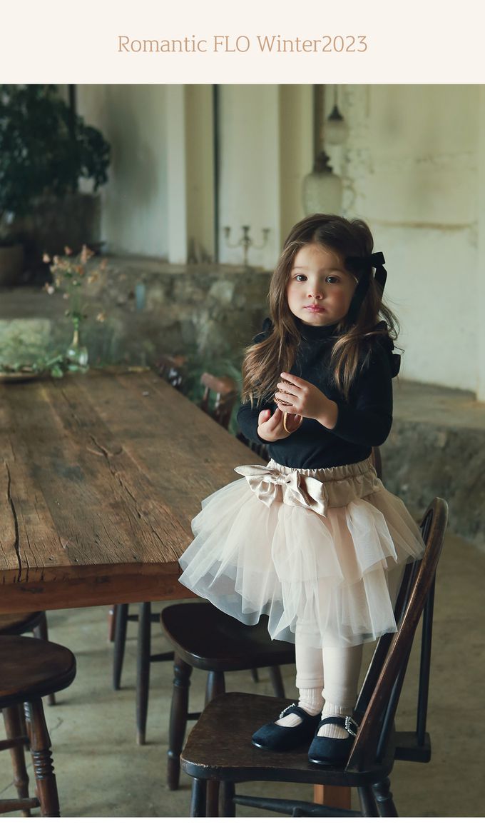 韓國 Puellaflo - 浪漫蝴蝶結裝飾網紗裙內搭褲-杏