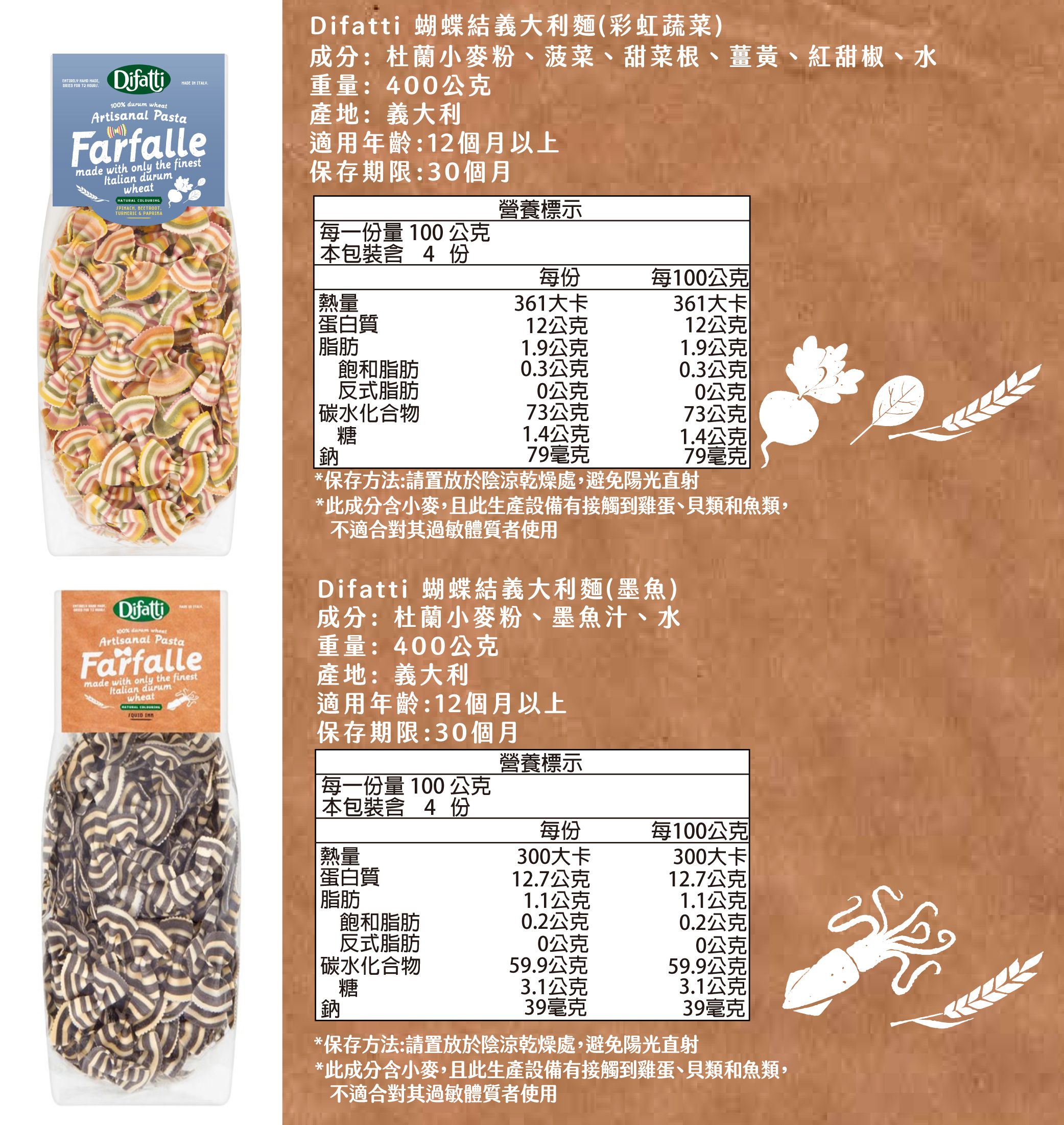 英國little pasta小小帕斯達 - 蝴蝶結義大利麵2入組-效期2024-12-23-(彩虹*2)