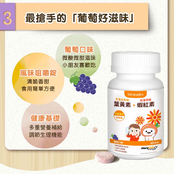 悠活原力 - 【媽咪愛限定】小悠活兒童葉黃素咀嚼錠(效期2023.10.04)-30入/盒*2 +(贈品)YOHO敏立清乳鐵蛋白益生菌-(5入/盒)