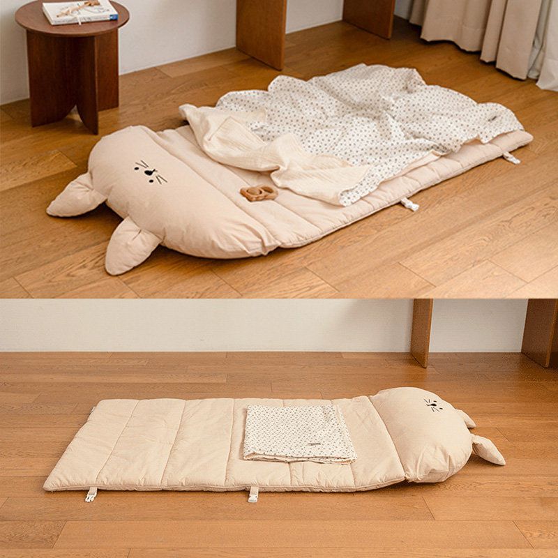 正韓Hello HiZoo - 純手工製純棉柔感便攜式動物兒童睡袋(枕頭+睡墊+被子)-Hi Cat貓貓