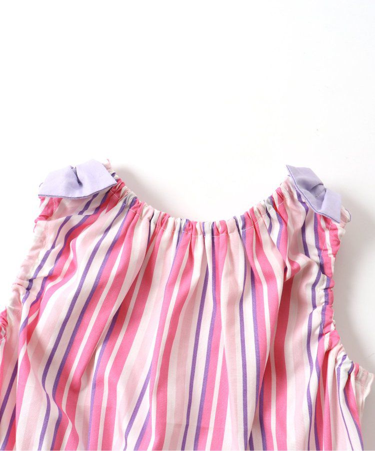 日本 apres les cours - 肩蝴蝶結浪漫印花無袖A字洋裝-向日葵-水藍