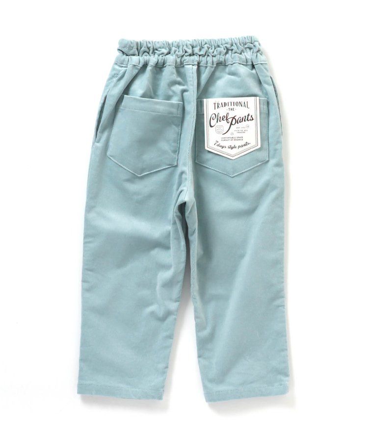 日本 apres les cours - 百搭彈力燈芯絨休閒長褲-水藍