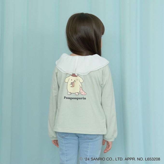 日本 Lycee mine - 聯名款 正反2way薄紗領長袖上衣-布丁狗-薄荷綠