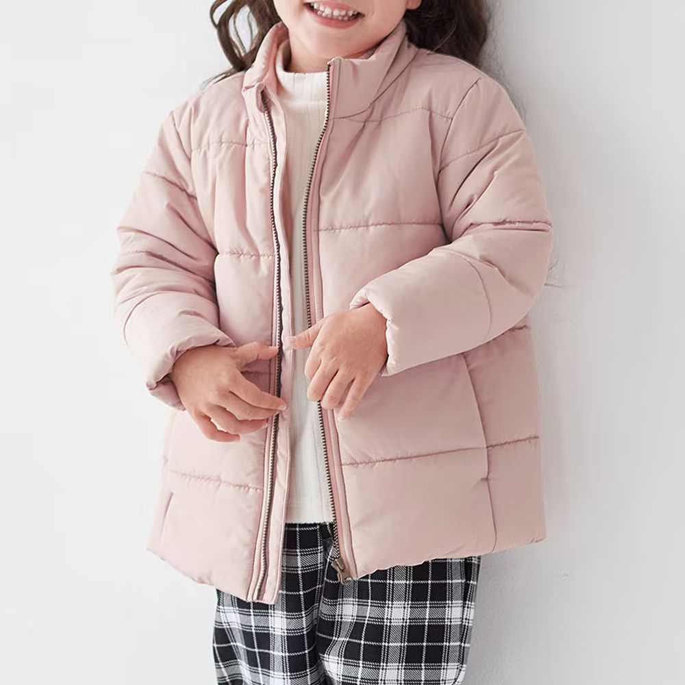 GITA 小立領輕量百搭保暖鋪棉外套-粉紅