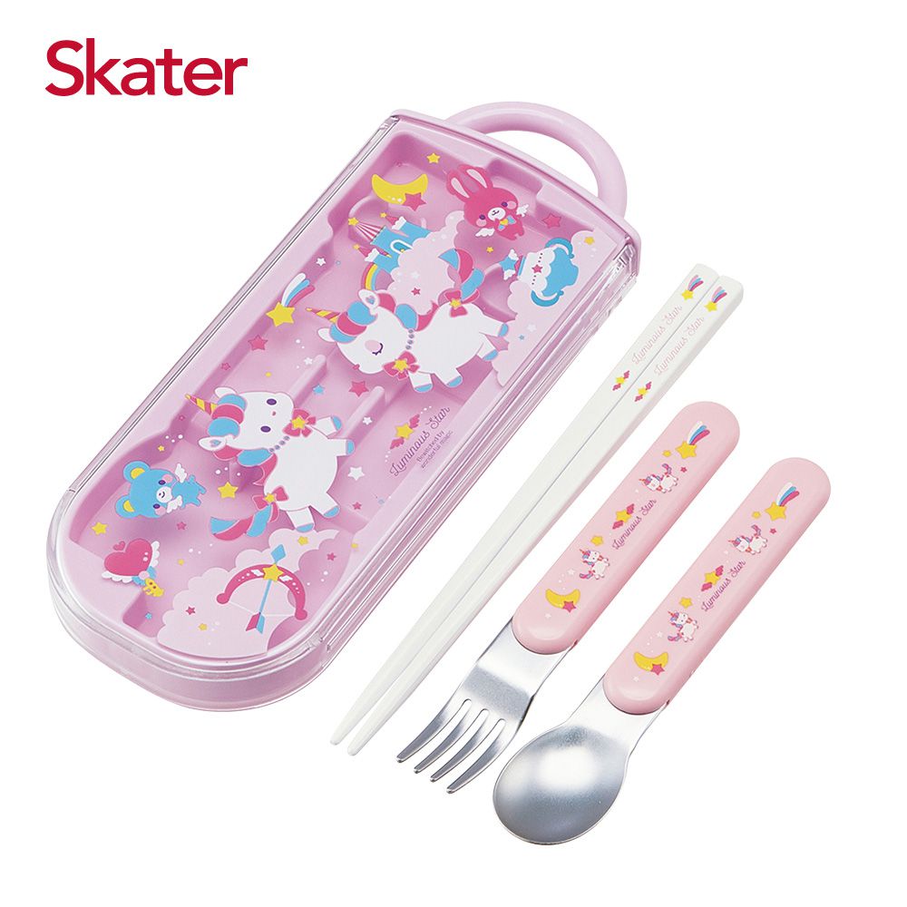 日本 SKATER - 銀離子三件餐具組-獨角獸