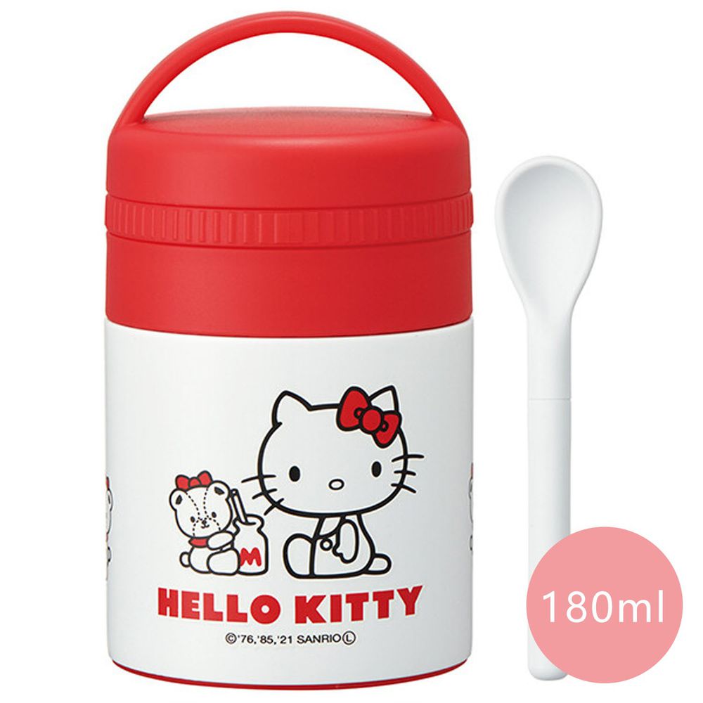 超輕量保溫保冷罐(附副食品湯匙)-Hello Kitty-紅白-180ml