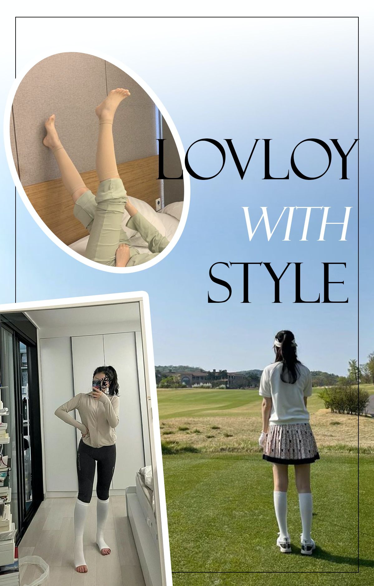 韓國 LOVLOY - (升級版)彈力加壓瘦腿/美腿襪套-腳踝款-黑