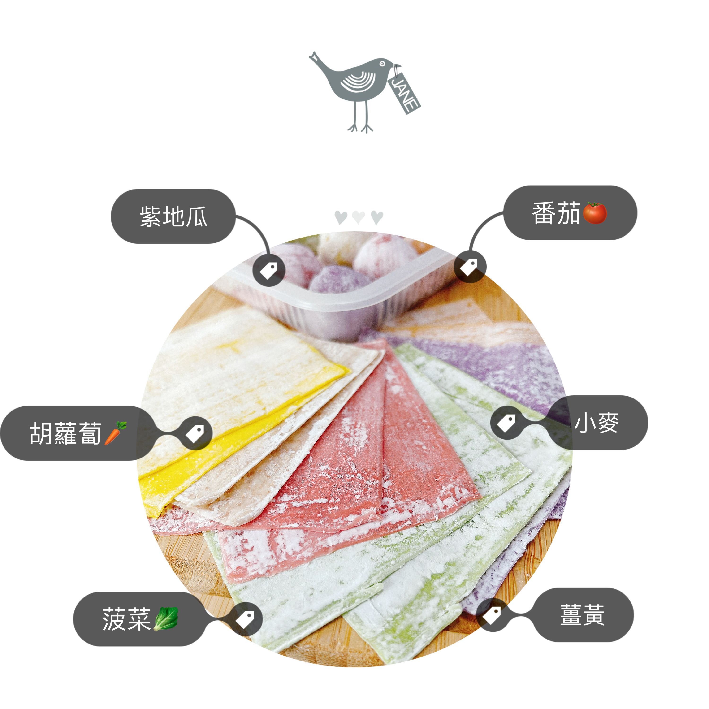 童心好食館 - 寶寶彩色餛飩-櫛瓜花菇娃娃菜豬肉(一歲以上微調味)