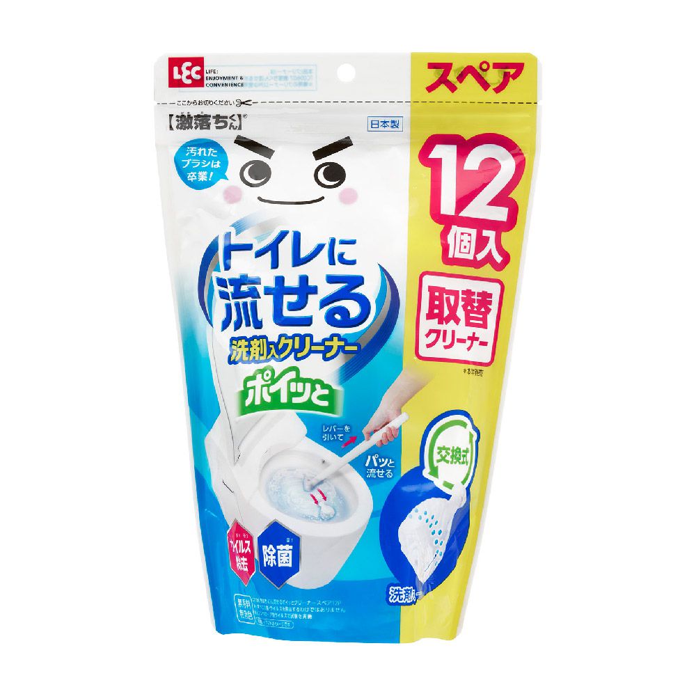 【激落君】可沖式馬桶刷頭補充包12入(日本製)