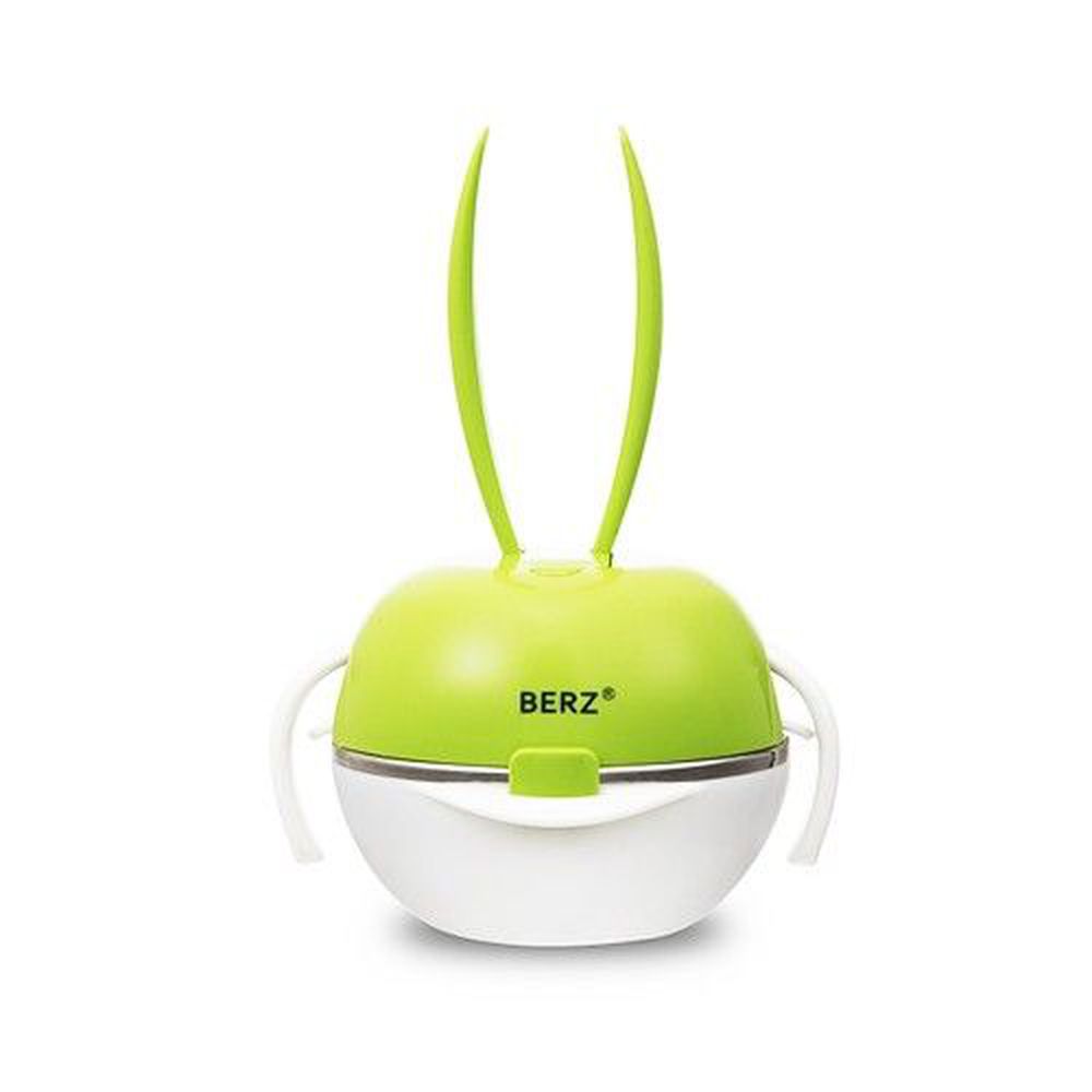 英國 BERZ - 彩虹兔寶寶五合一餐具組-蘋果綠色