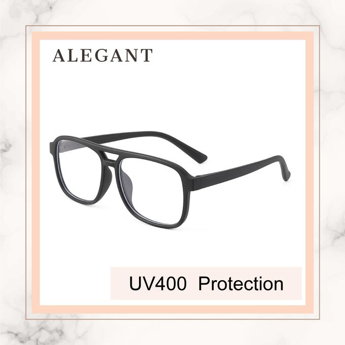 ALEGANT - 飛行樂園水磨黑兒童專用輕量矽膠彈性飛行員UV400濾藍光眼鏡