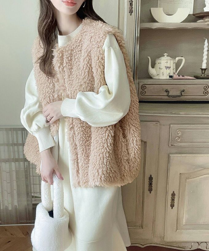 日本 Classical Elf - 雙面穿時尚泰迪熊毛絨背心-軍綠