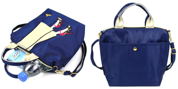 mis zapatos - 斜背美腿錢包(尼龍)-綁帶高跟鞋-BK黑色 (22*19*10cm)