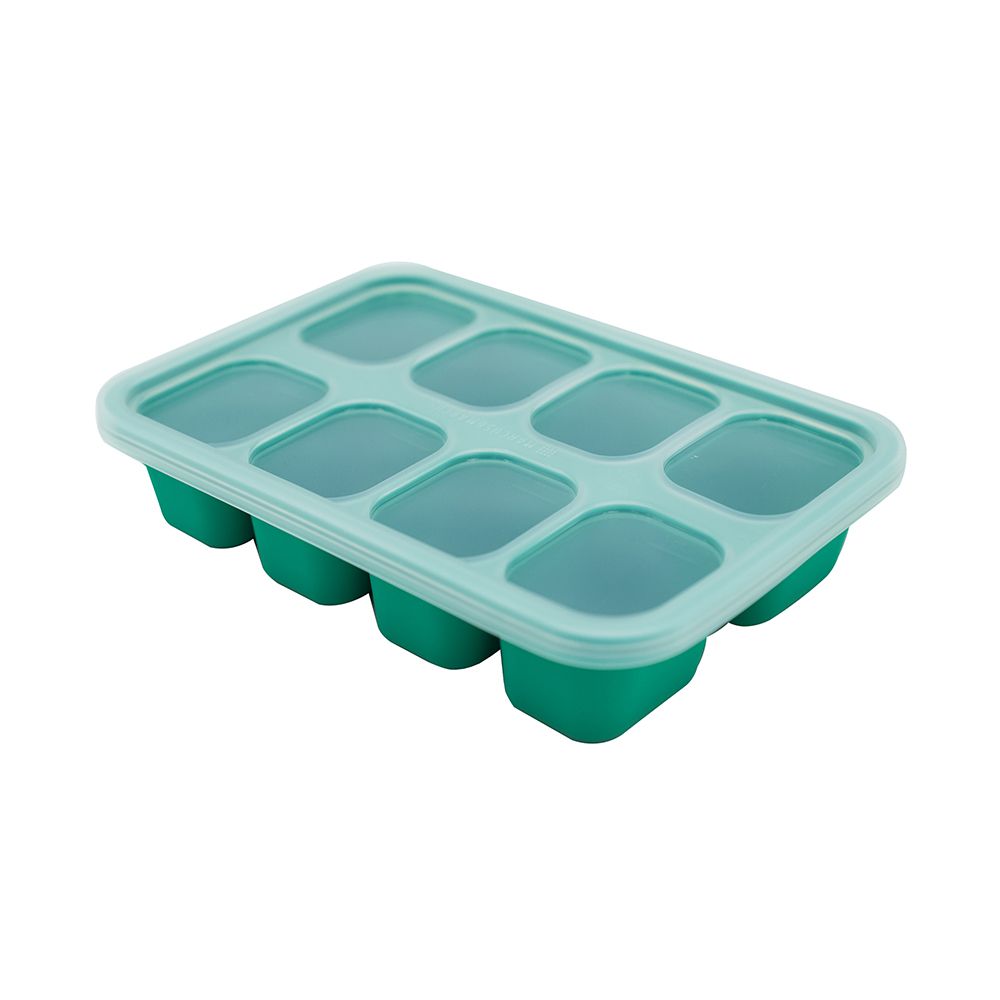 MARCUS＆MARCUS - 動物樂園造型矽膠副食品分裝保存盒-8格30ml-綠