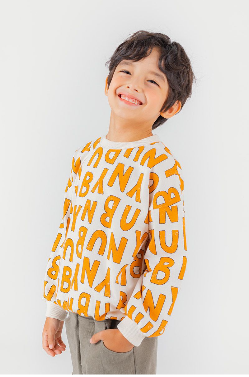 韓國 OZKIZ - 滿版字母印長袖大學T