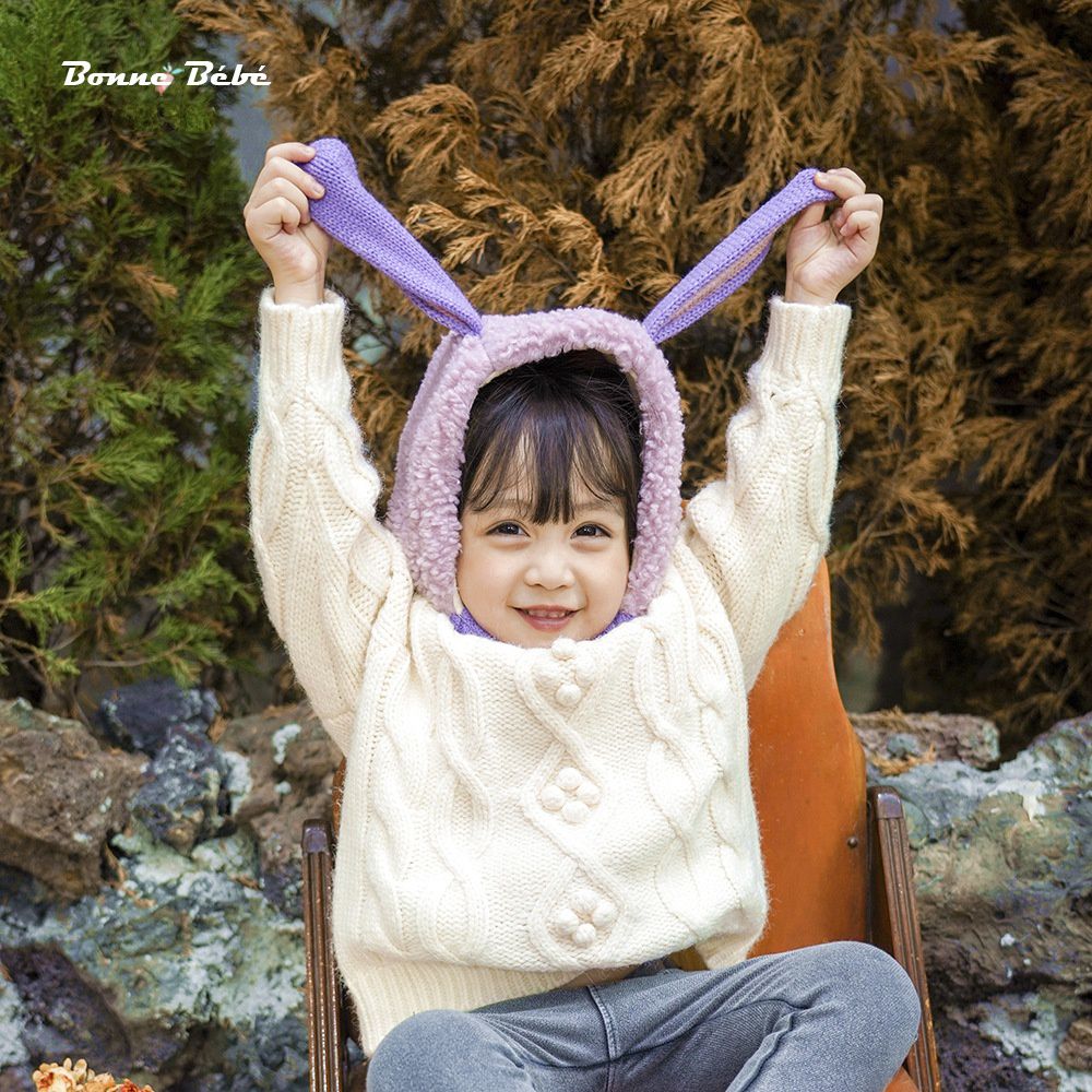 可愛動物套頭帽-兔子-粉色 (帽圍52-54CM/建議年齡3-6歲)