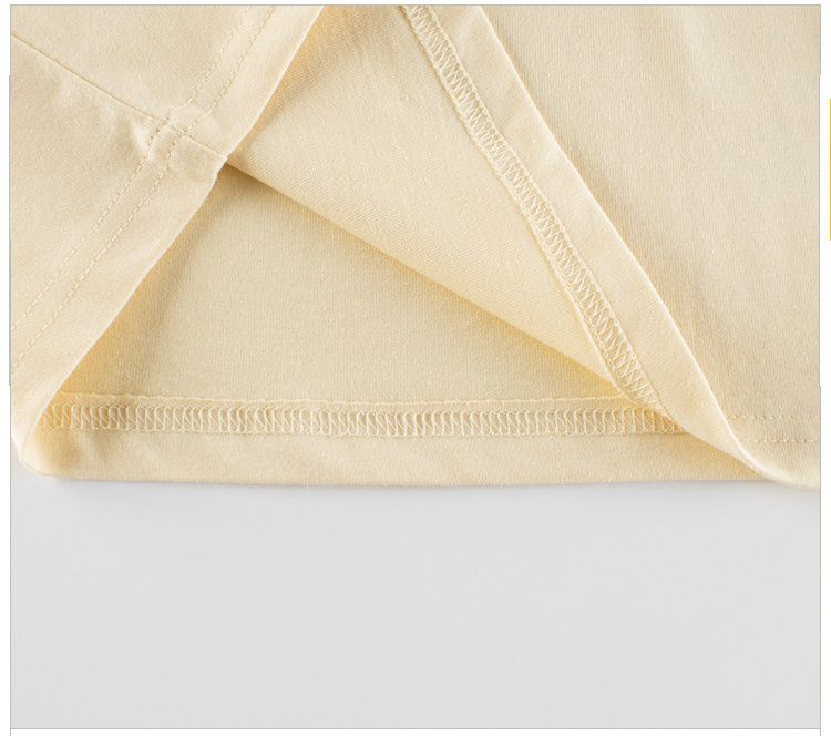 純棉圓領薄長袖上衣-滑板兔兔-杏+深橘